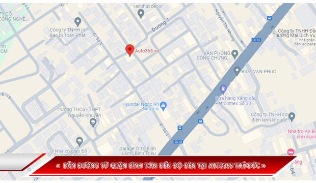 DẪN ĐƯỜNG TỪ QUẬN BÌNH TÂN ĐẾN ĐỘ ĐÈN TẠI AUTO365 THỦ ĐỨC